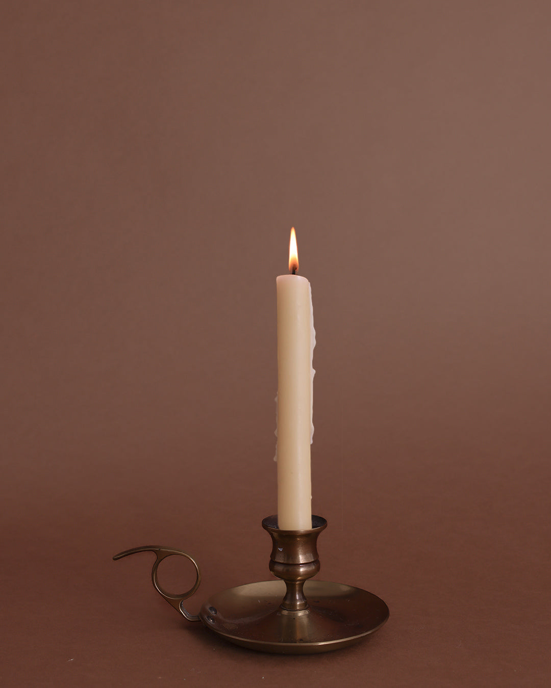 Vintage Finger Loop Brass Candle Holder
