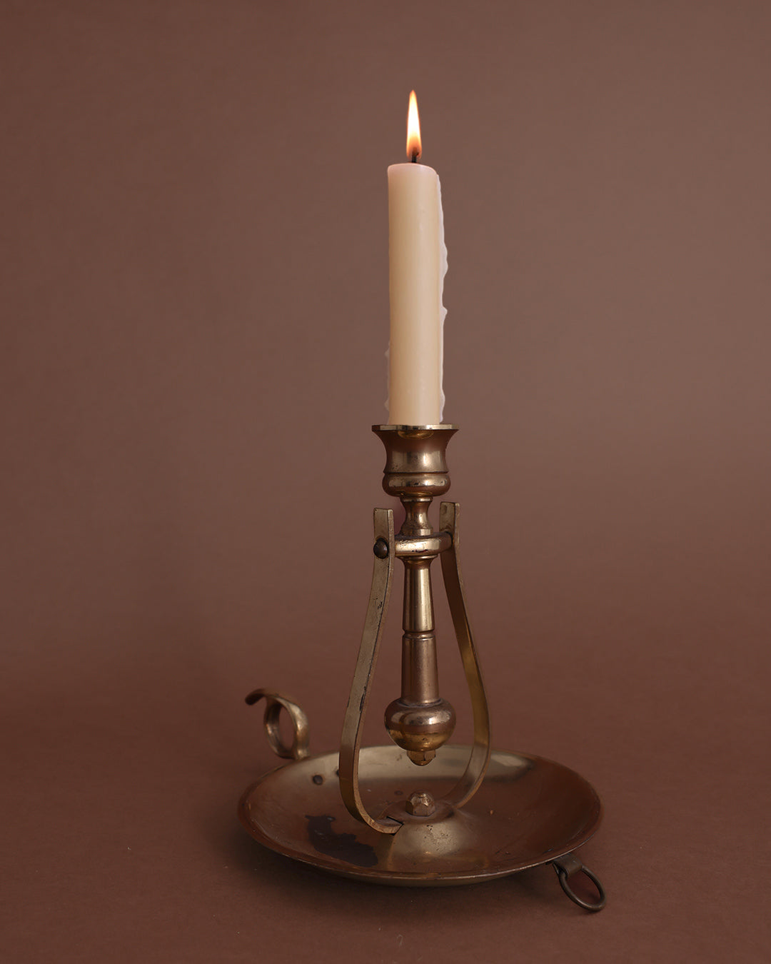 Gimbaled Brass Candle Holder