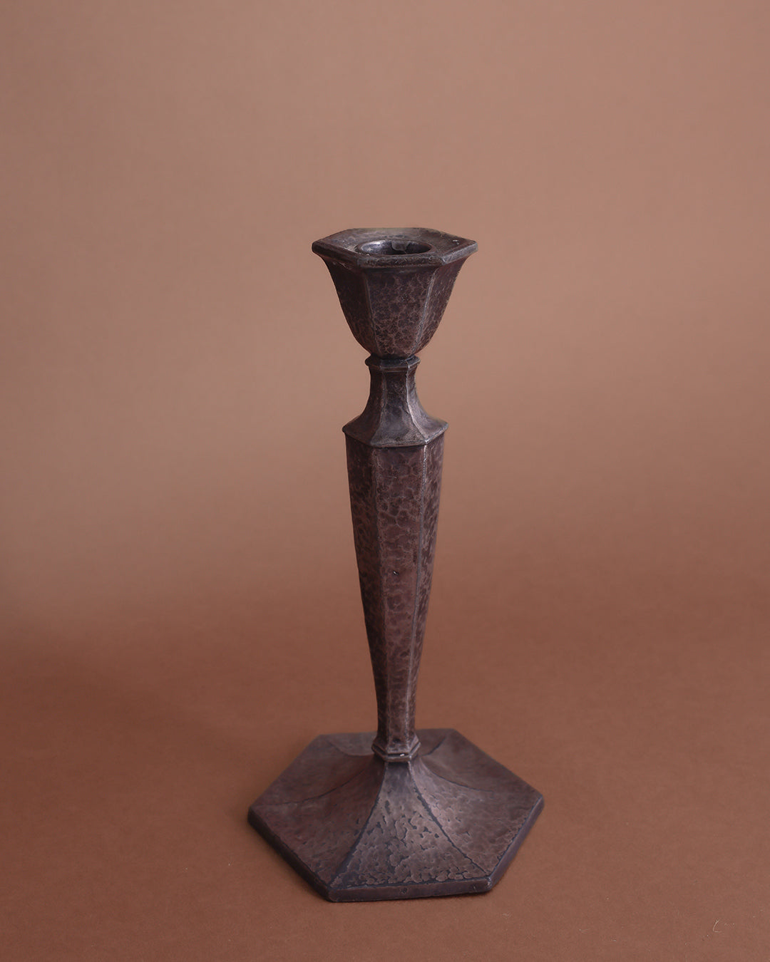 Pewter Hammered Candlestick
