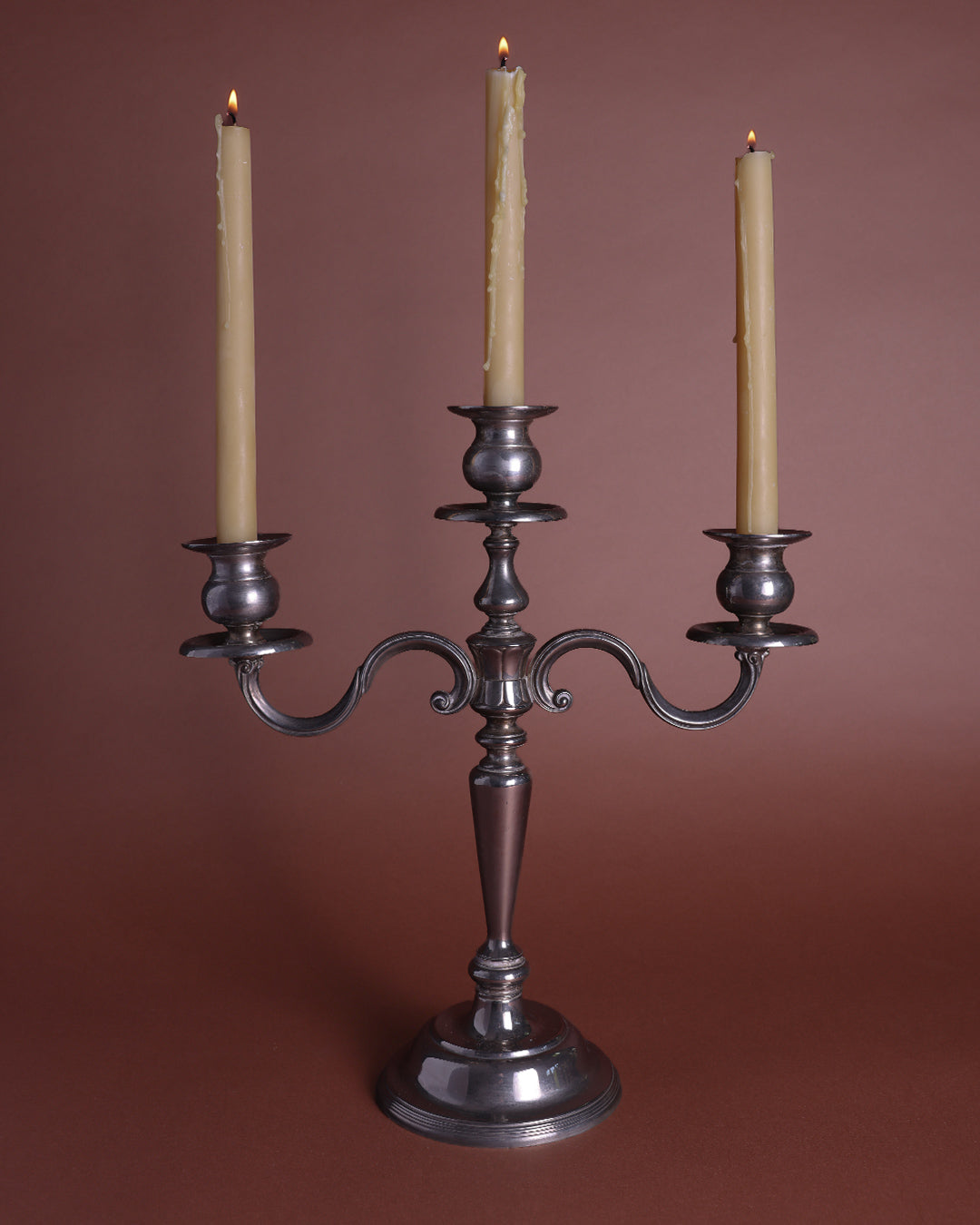 Vintage Silver Three-Arm Candelabra