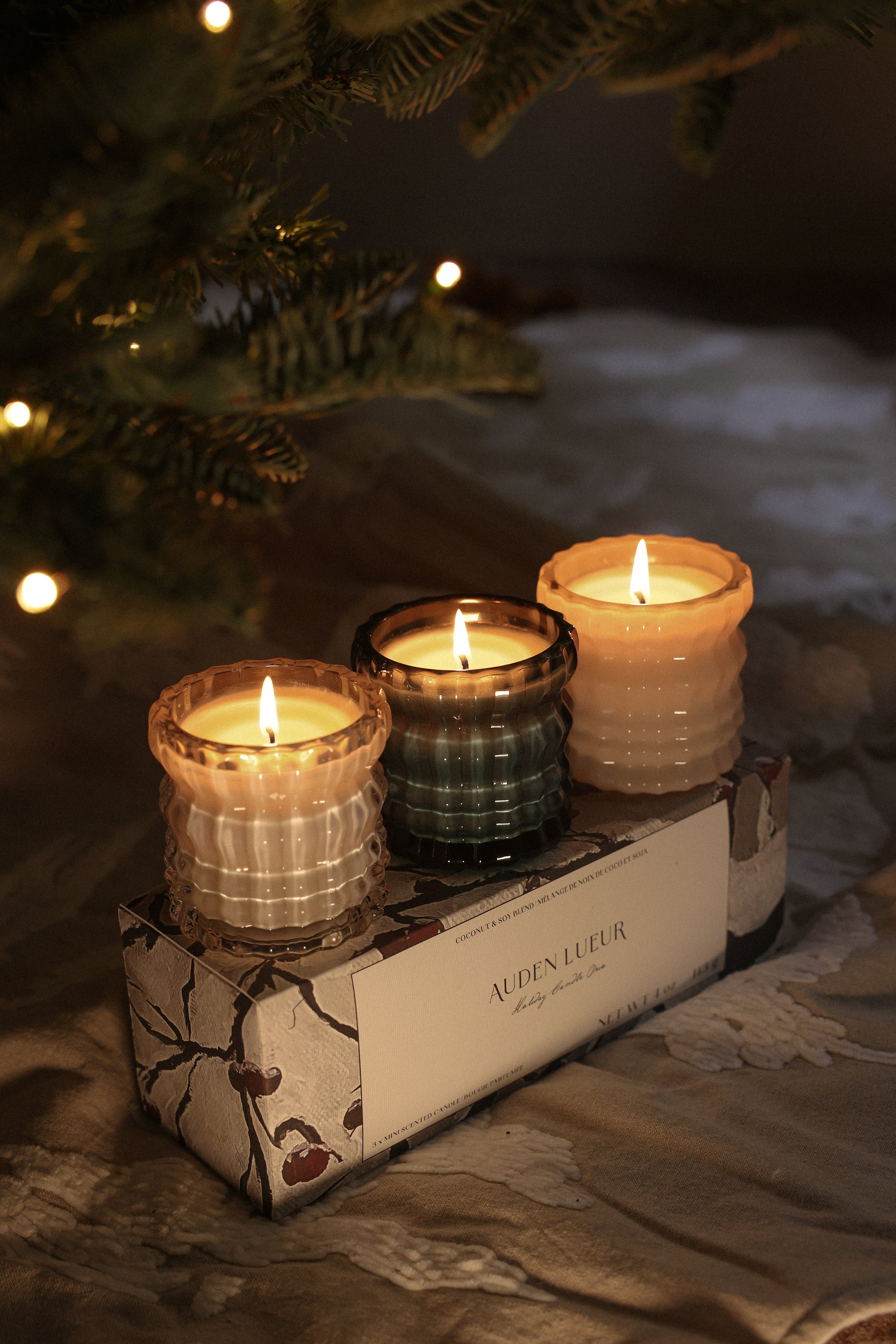 HOLIDAY CANDLE TRIO | 4oz Non-Toxic Candle Set – Auden Lueur