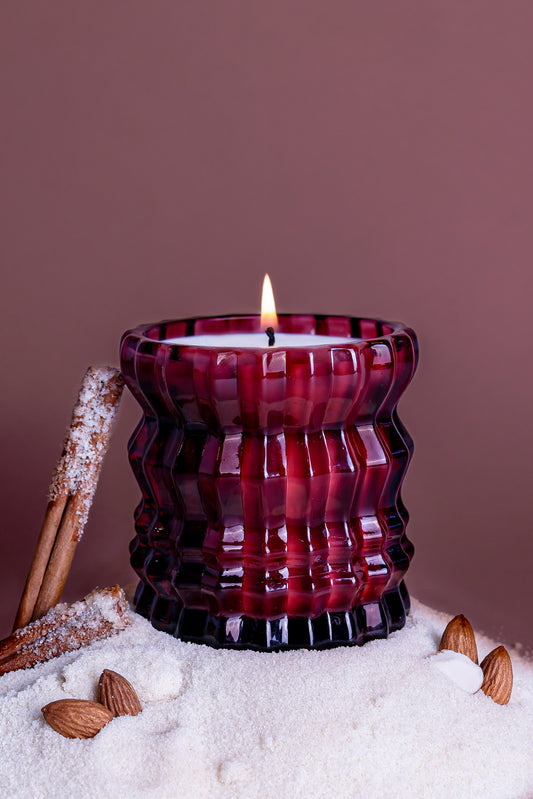 JOYEUX | 8oz Non-Toxic Candle in Textured Glass Vessel