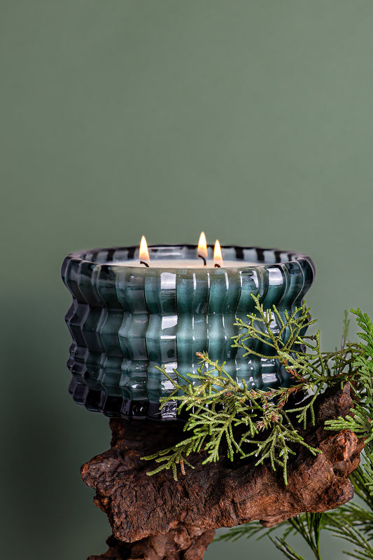 NOËL | 22oz Non-Toxic Candle in Textured Glass Vessel