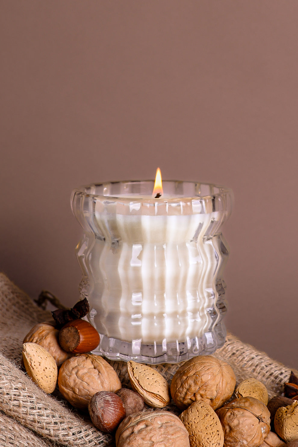NOIX | 8oz Non-Toxic Candle in Textured Glass Vessel