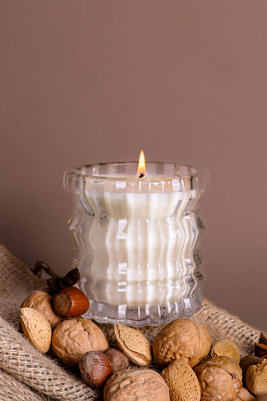 NOIX | 8oz Non-Toxic Candle in Textured Glass Vessel