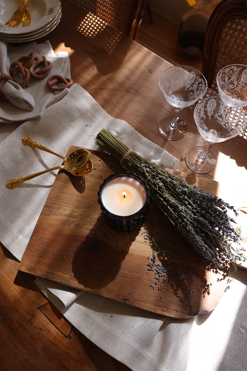 PROVENCE | Non-Toxic Candle in Textured Glass Vessel