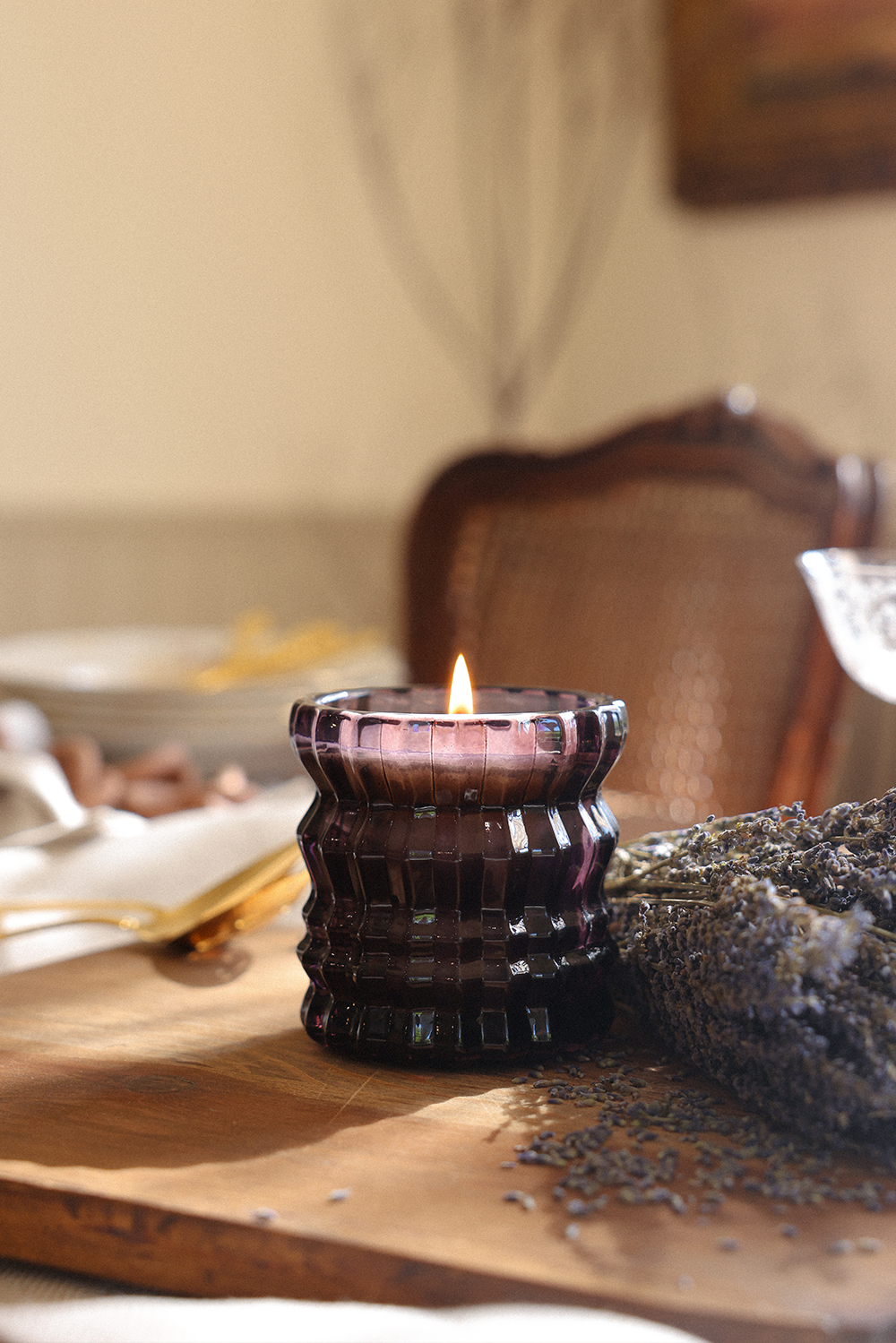 PROVENCE | Non-Toxic Candle in Textured Glass Vessel