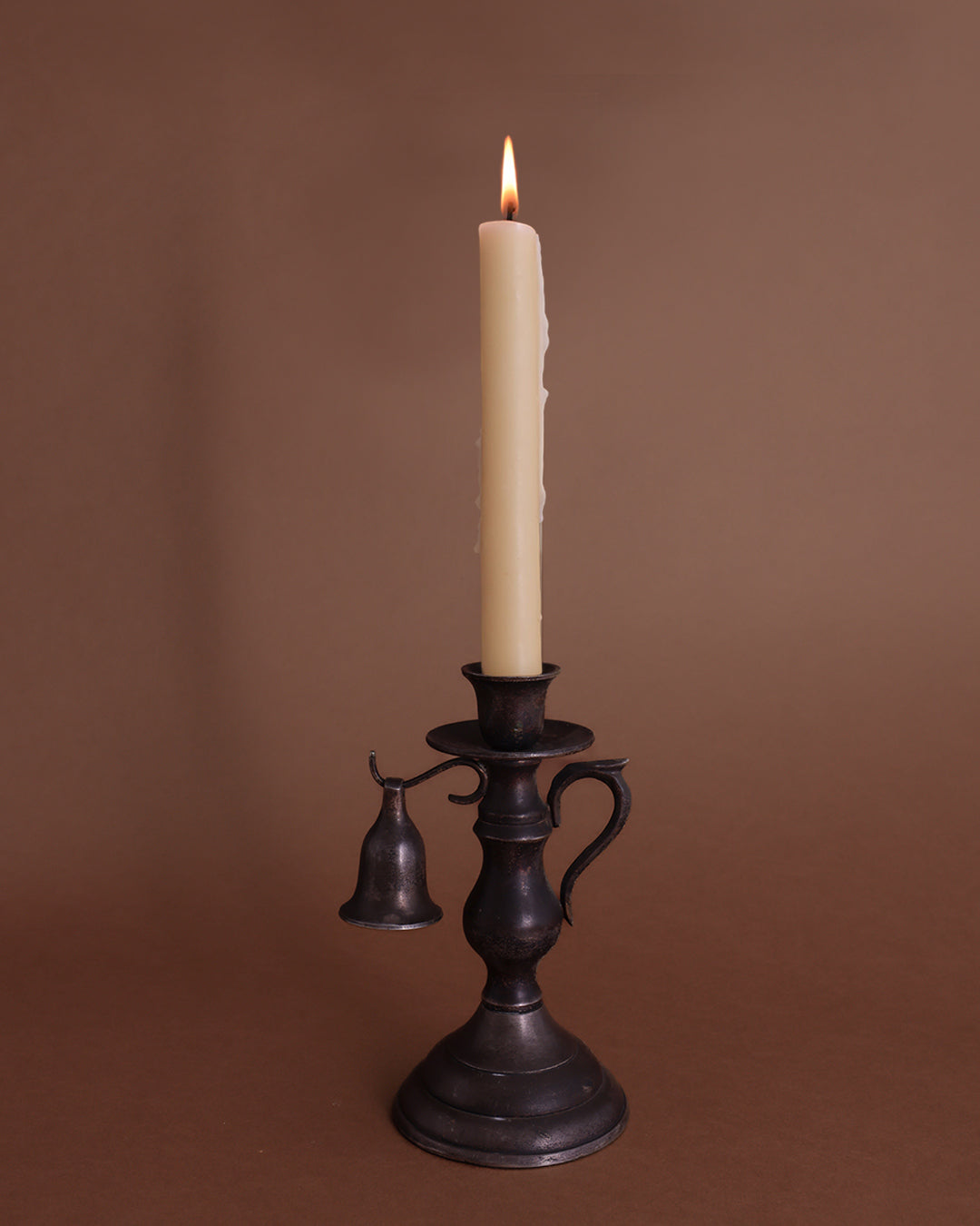Aged Pewter Chamberstick w/Snuffer