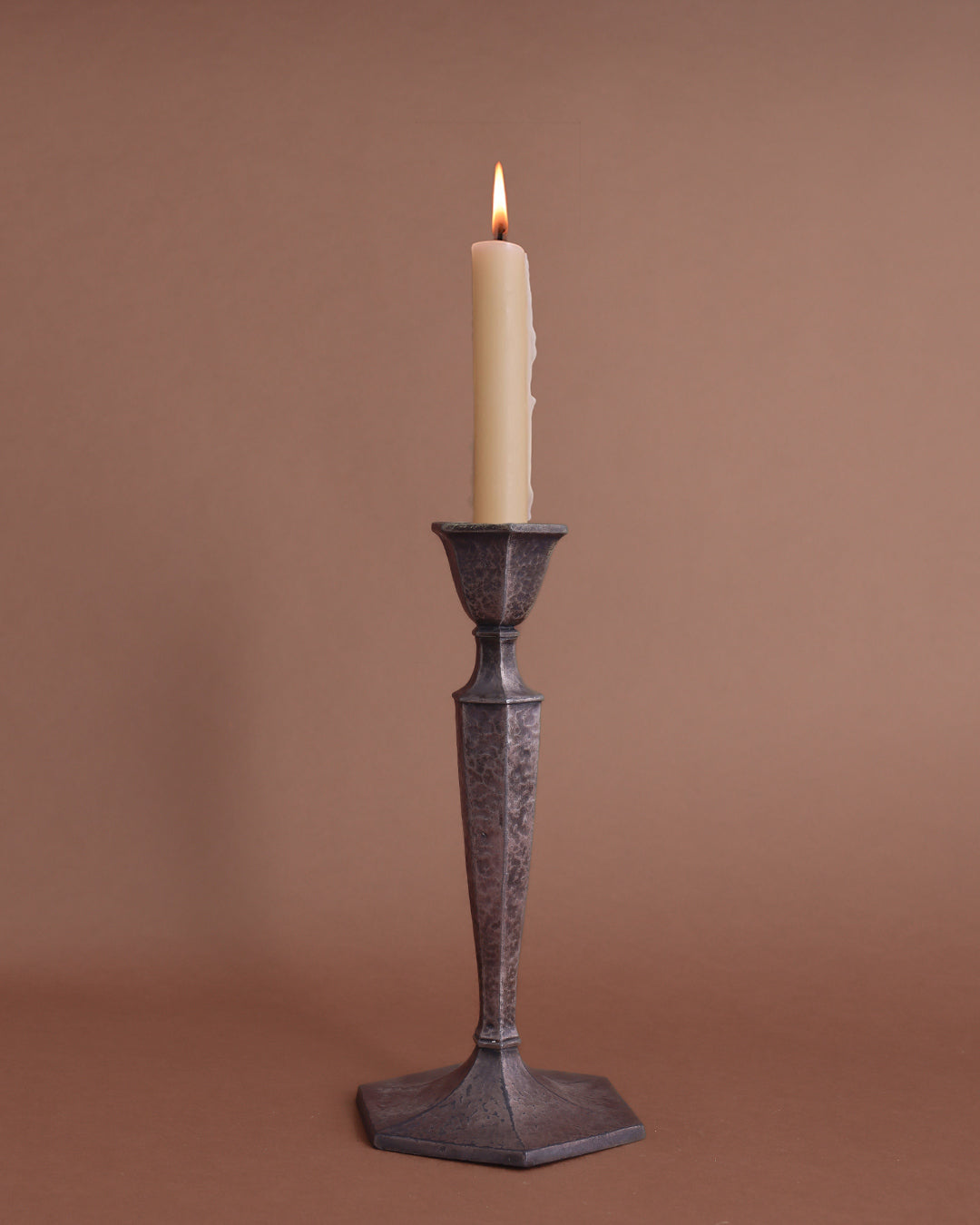 Pewter Hammered Candlestick