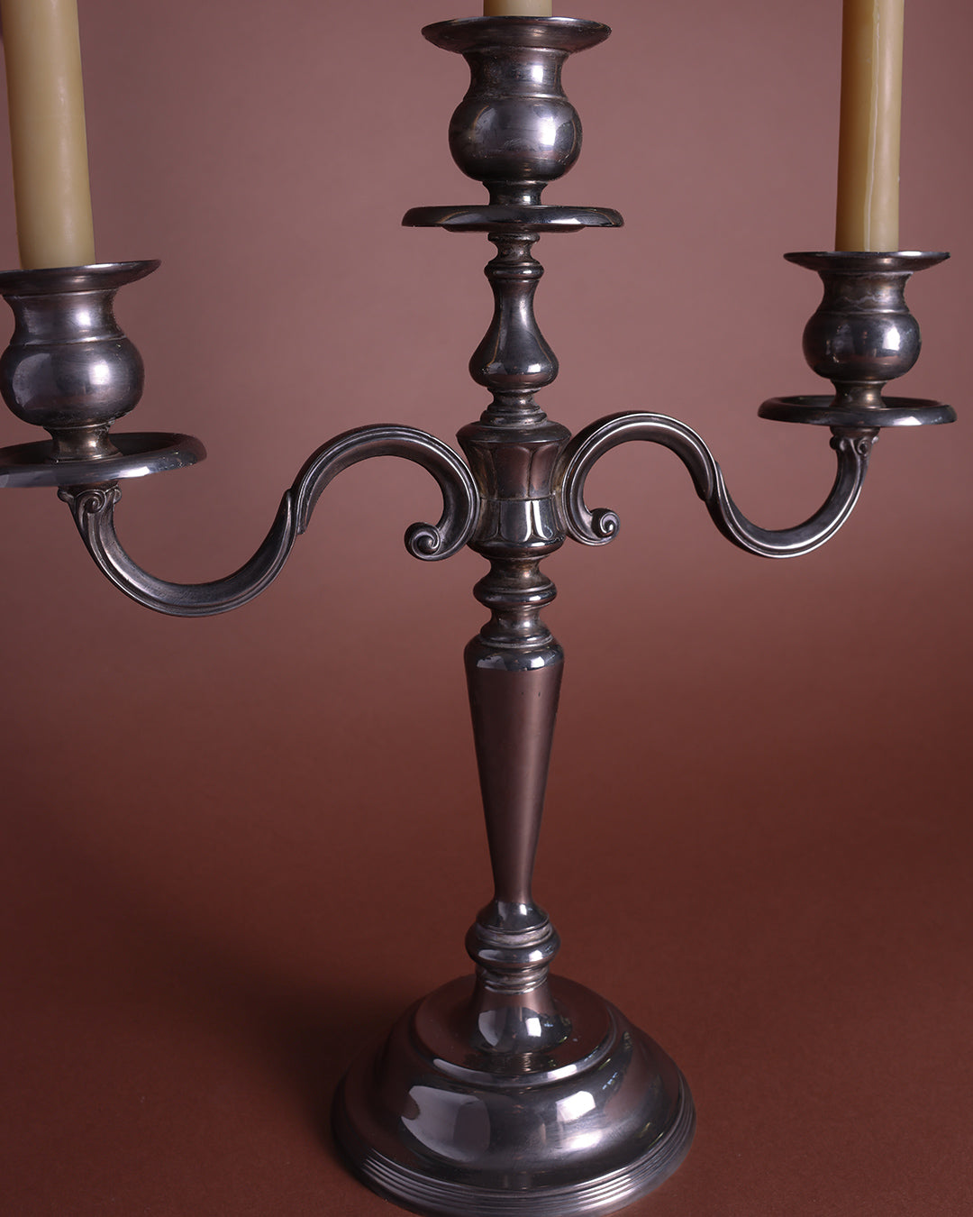 Vintage Silver Three-Arm Candelabra