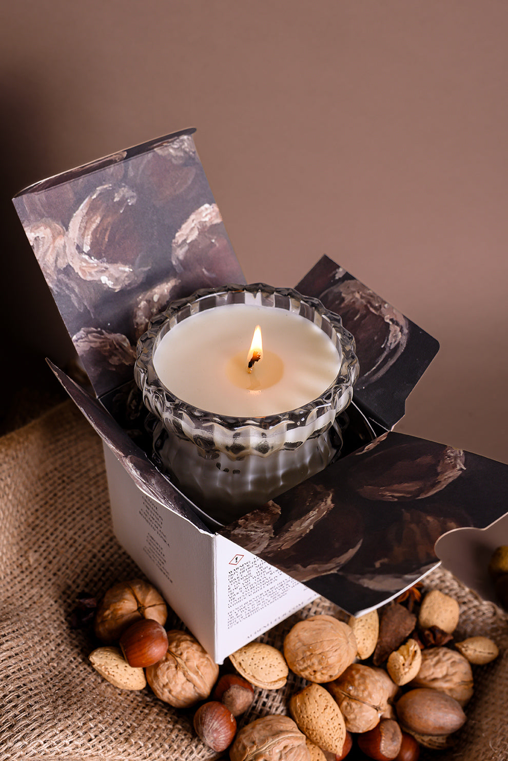 NOIX | 8oz Non-Toxic Candle in Textured Glass Vessel